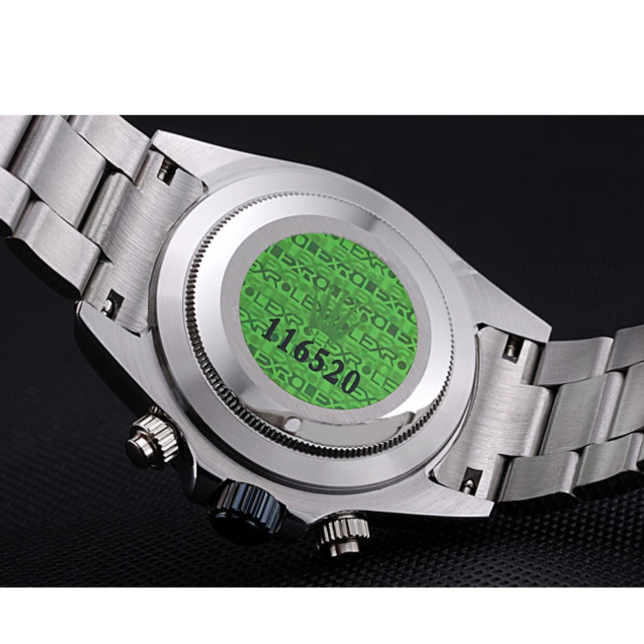 AAA Replica Watches Stainless Daytona Black Enameled Steel Rolex White Dial 0730